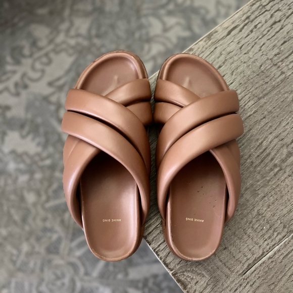 ANINE BING Lizzie Slides Cognac Size 41 see pics - Picture 3 of 17